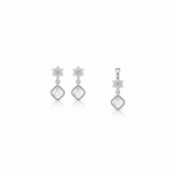 Flora Grace Pendant with earrings in silver