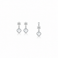 Flora Grace Pendant with earrings in silver
