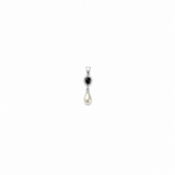 Black Pearl Pendant with earrings in silver