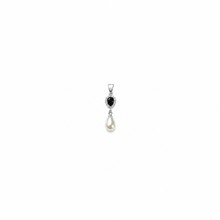 Black Pearl Pendant with earrings in silver