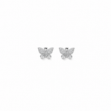 Butterfly Pendant with earrings in silver