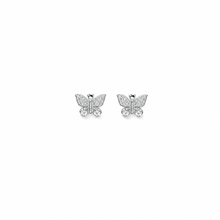 Butterfly Pendant with earrings in silver