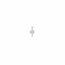 Glam pearl Pendant with earrings in silver
