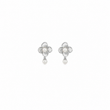 Glam pearl Pendant with earrings in silver