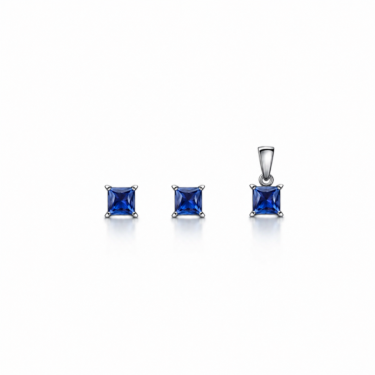 Blueview Pendant with earrings in silver