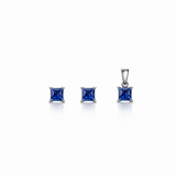 Blueview Pendant with earrings in silver