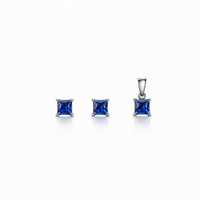 Blueview Pendant with earrings in silver