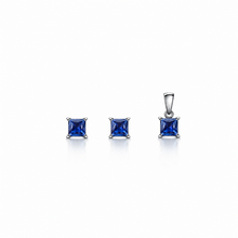 Blueview Pendant with earrings in silver