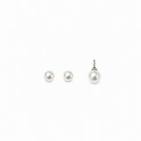 Pearl Pendant with earrings in silver