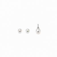 Pearl Pendant with earrings in silver