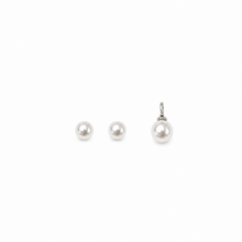 Pearl Pendant with earrings in silver
