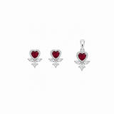 Rosaline Heart Pendant with earrings