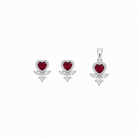 Rosaline Heart Pendant with earrings