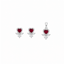 Rosaline Heart Pendant with earrings