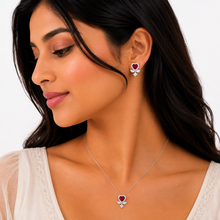 Rosaline Heart Pendant with earrings