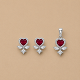 Rosaline Heart Pendant with earrings