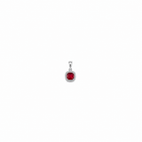 Red Ruby Pendant with earrings in silver