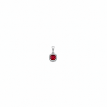 Red Ruby Pendant with earrings in silver