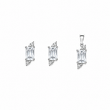 Eira Arc Pendant with earrings in silver