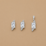 Eira Arc Pendant with earrings in silver