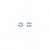 Blue Seren Pendant with earrings in silver