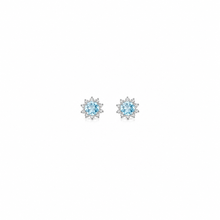 Blue Seren Pendant with earrings in silver