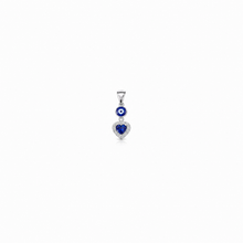 Evil eye Drop Pendant with earrings in silver