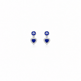 Evil eye Drop Pendant with earrings in silver