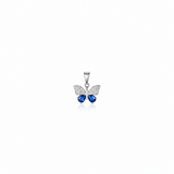 Blue-silver butterfly Pendant with earrings