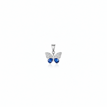 Blue-silver butterfly Pendant with earrings