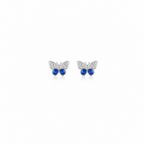 Blue-silver butterfly Pendant with earrings