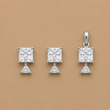 Nova Tier Pendant with earrings in silver