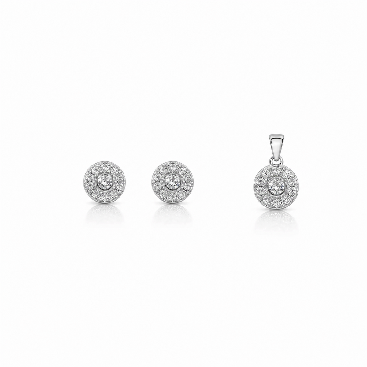 Eira Flow Pendant with earrings in silver