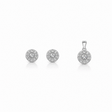 Eira Flow Pendant with earrings in silver