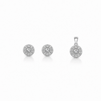 Eira Flow Pendant with earrings in silver