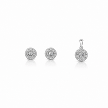 Eira Flow Pendant with earrings in silver