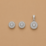 Eira Flow Pendant with earrings in silver