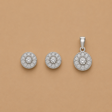 Eira Flow Pendant with earrings in silver