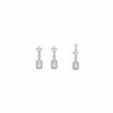 Luma Drop Pendant with earrings in silver