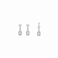 Luma Drop Pendant with earrings in silver
