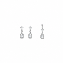 Luma Drop Pendant with earrings in silver