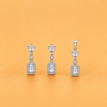 Luma Drop Pendant with earrings in silver