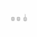 Eira Crest Pendant with earrings in silver