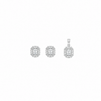 Eira Crest Pendant with earrings in silver