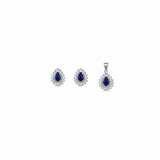 Seren Drop Pendant with earrings in silver