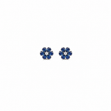 Blue flower Pendant with earrings in silver
