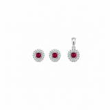 Aira Pendant with earrings in silver