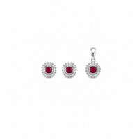 Aira Pendant with earrings in silver