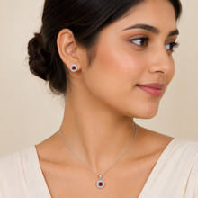 Aira Pendant with earrings in silver