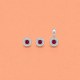 Aira Pendant with earrings in silver